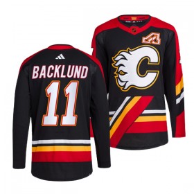 Calgary Flames Mikael Backlund 11 Adidas 2022-23 Reverse Retro 2.0 Schwarz Trikot Authentic - Herren